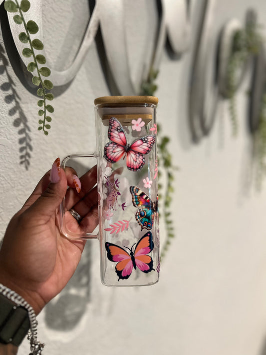 Butterfly - 17oz Glass Cup