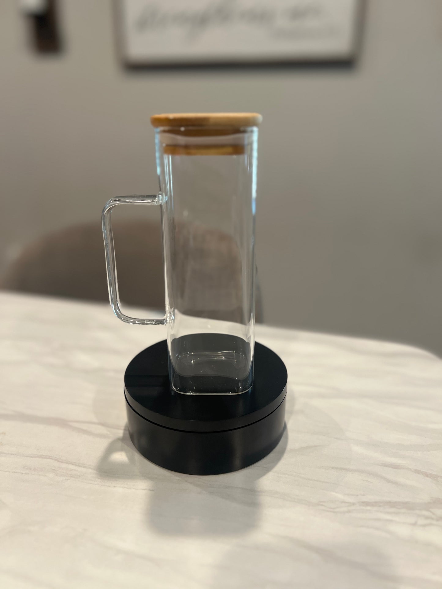 17oz glass cup w/ handle