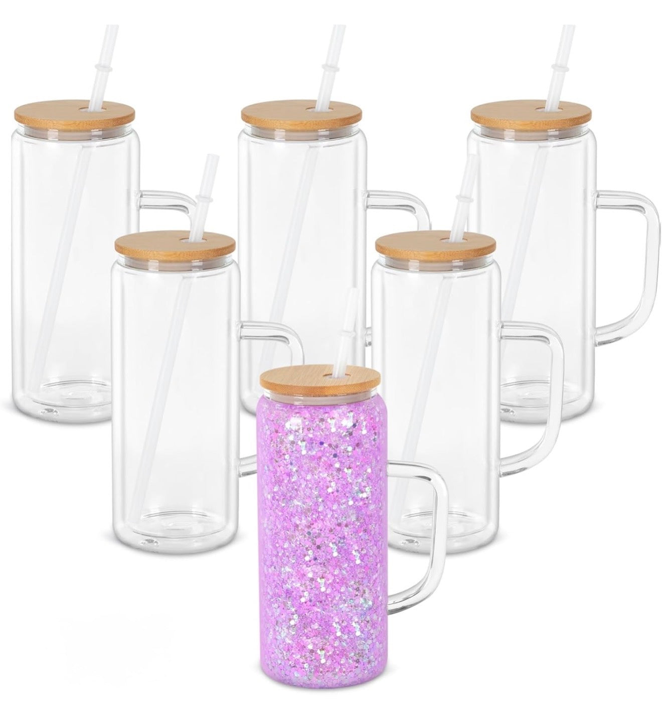 Snow Globe Glass Tumbler with Handle